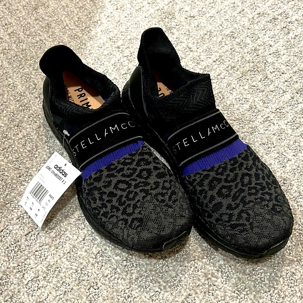 COPY - Adidas ultra boost x3 Stella McCartney black purple cheetah print